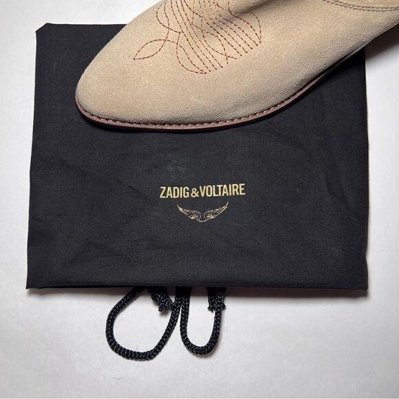 Zadig & Voltaire Tyler Suede Ankle Boots in Sand - Picture 8 of 9